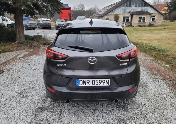 Mazda CX-3 cena 64900 przebieg: 106154, rok produkcji 2018 z Wrocław małe 326